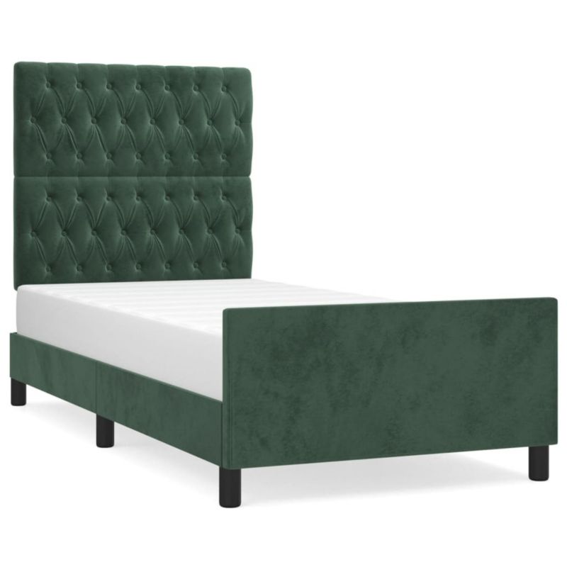Łóżko tapicerowane WaszeMeble 100x200 cm ciemnozielone WM-3125925 1 szt.