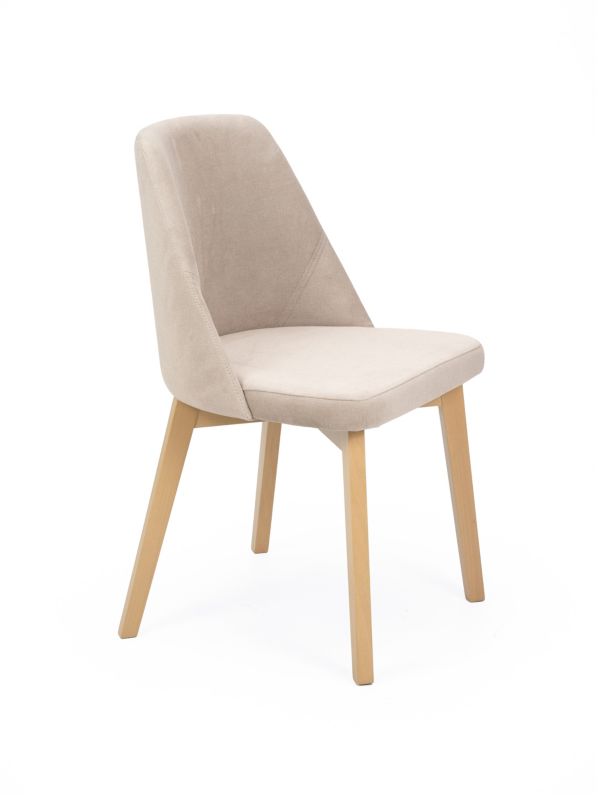 Krzesło tapicerowane Chairline FLAVIO 1 beżowe tkanina Portland Taupe nogi dąb artisan 1 szt.