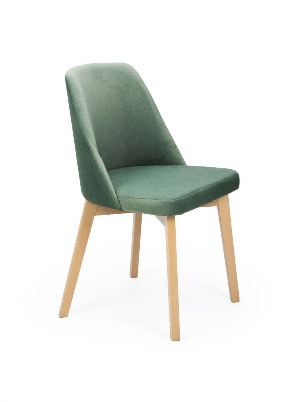 Krzesło tapicerowane Chairline FLAVIO 1 zielone tkanina Portland Moss nogi dąb sonoma 1 szt.