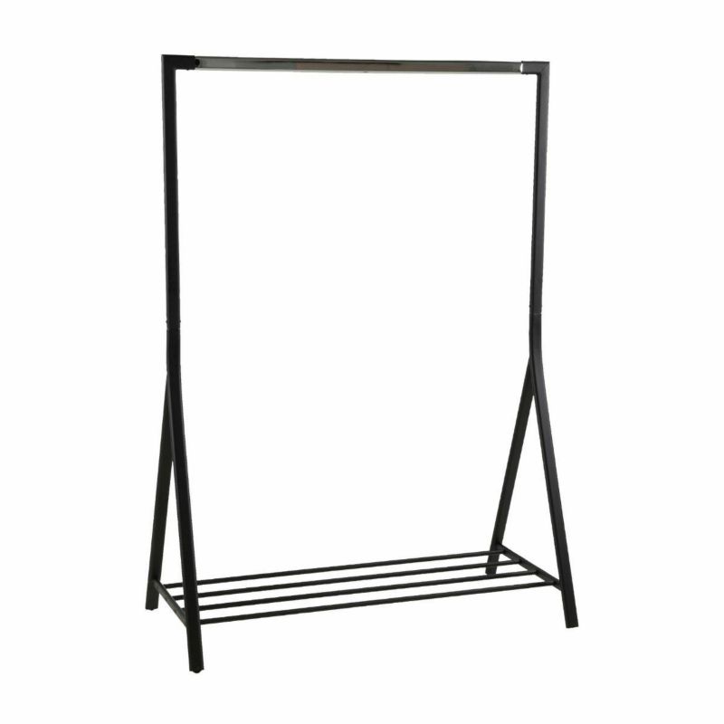Wieszak stojący na ubrania Actona Brent czarny mat z półką 117x59x165 cm 1 szt.