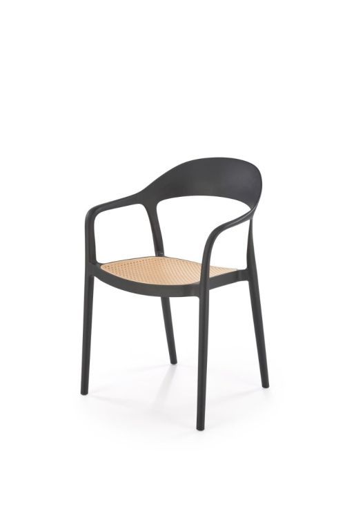 Krzesło Halmar K530 czarne/beżowe z tworzywa PVC 1 szt