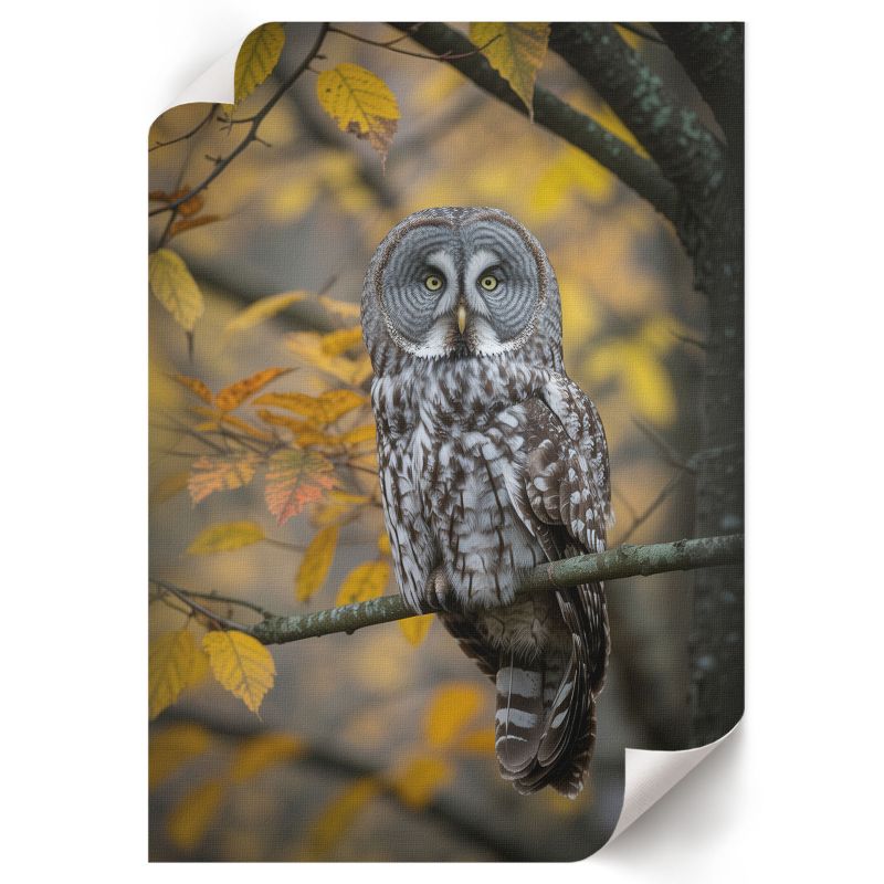Plakat Premium ArtPrintCave 29,7x42 cm Jesienna sowa SoliN 1 szt.