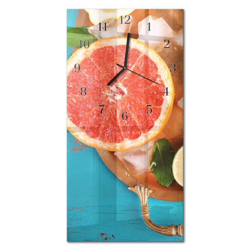 Zegar Ścienny Do Kuchni Tulup 30x60 cm z Czarnymi Wskazówkami Grejpfrut 1 szt.