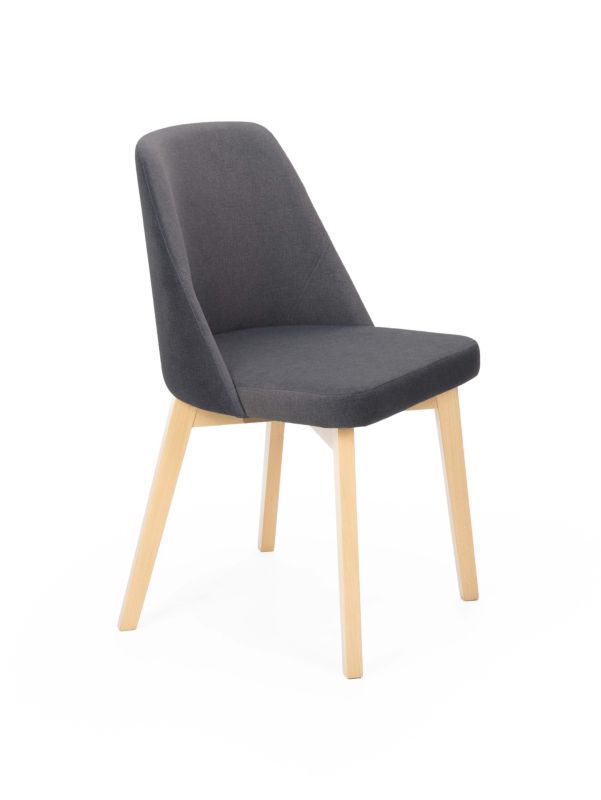 Krzesło tapicerowane Chairline FLAVIO 1 grafitowe tkanina Portland Black nogi dąb artisan 1 szt.
