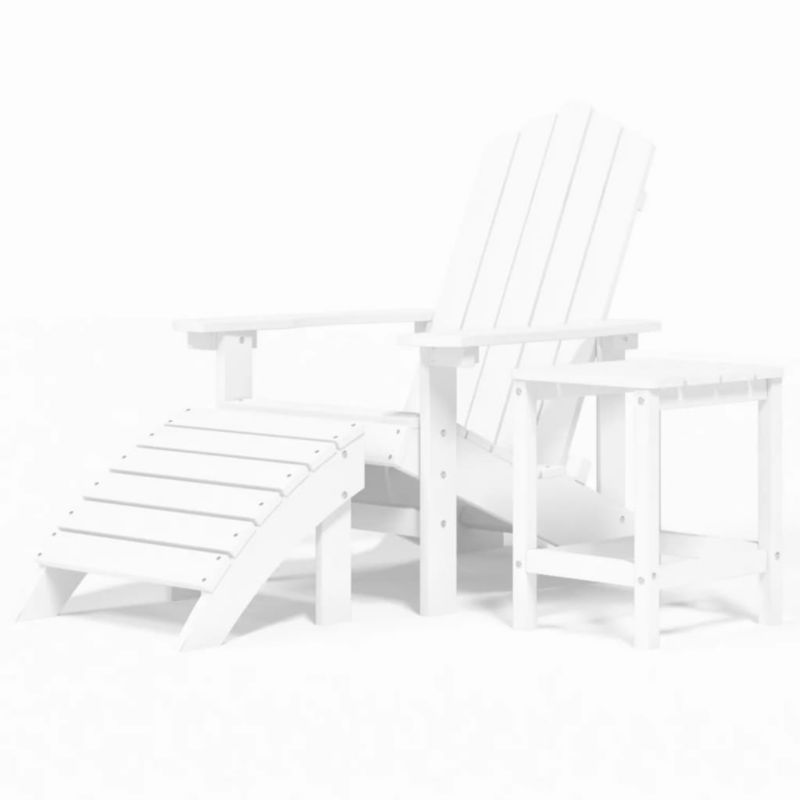 Krzesła ogrodowe Adirondack WaszeMeble HDPE i stal biały WM-3095708 1 kpl