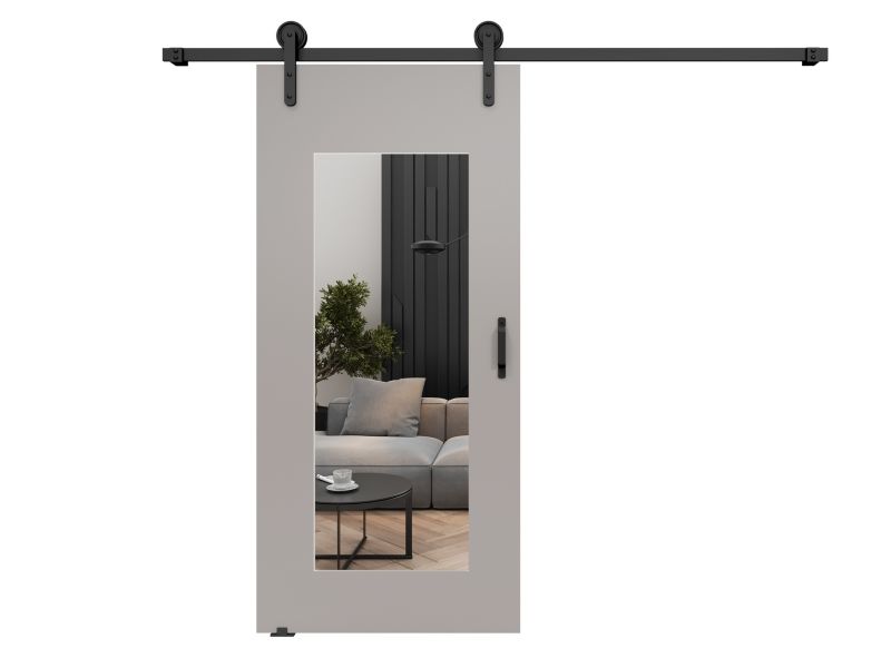 Drzwi przesuwne MINIO go for it LIFT I 76 cm szare z lustrem 1 szt.