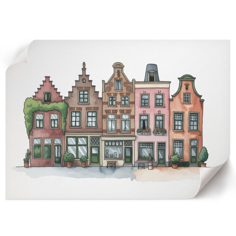 Grafika Na Ścianę ArtPrintCave 84x59,5 cm Kamienice ilustracyjne CMYK Group 1 szt.