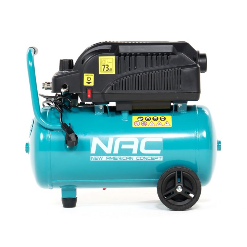Kompresor bezolejowy NAC 24 litry cichy bezolejowy 550 W 8 bar 1 szt.