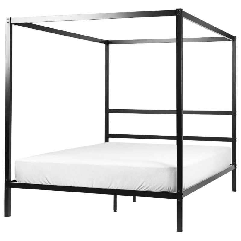 Łóżko z baldachimem Metal Lestards 160 x 200 cm Czarny 1 kpl
