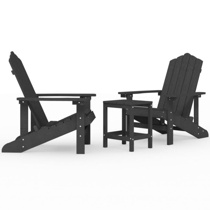 Krzesła ogrodowe Adirondack WaszeMeble HDPE i stal szary WM-3095705 1 kpl