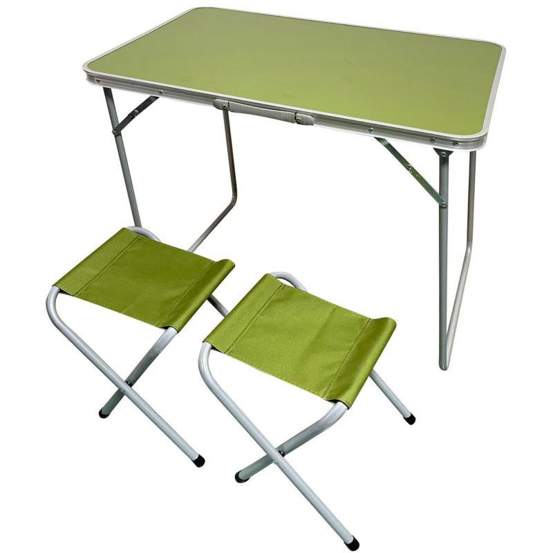 Stolik Enero Camp turystyczny składany kempingowy 80X60X70cm i 2 krzesła zielony 1kpl