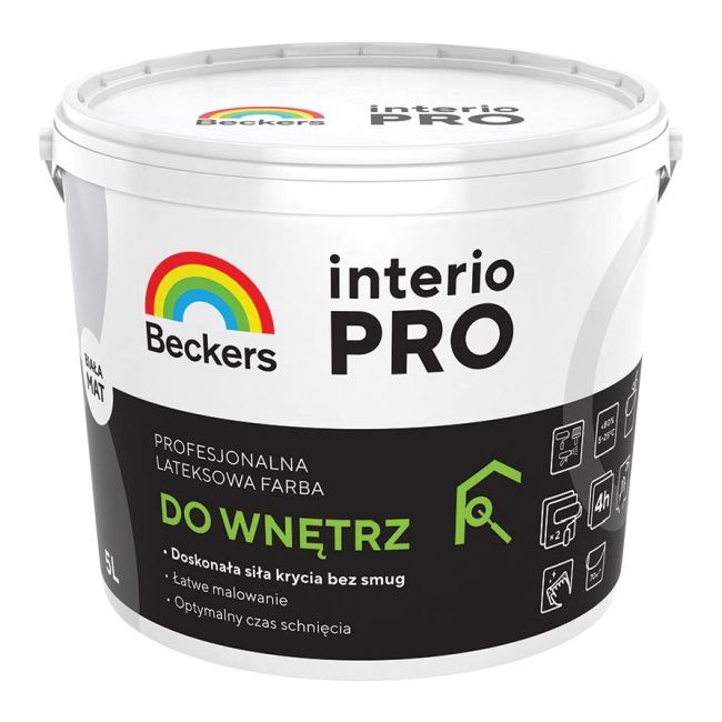 Farba lateksowa Beckers Interio Pro biała 5 l