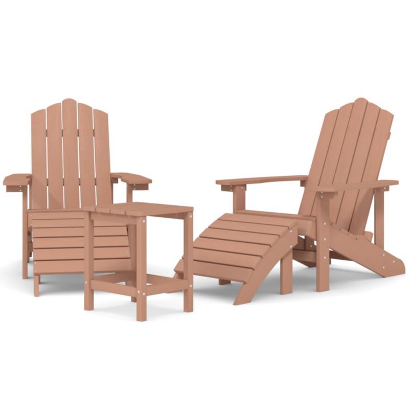 Krzesła ogrodowe Adirondack WaszeMeble HDPE i stal brązowy WM-3095714 1 kpl