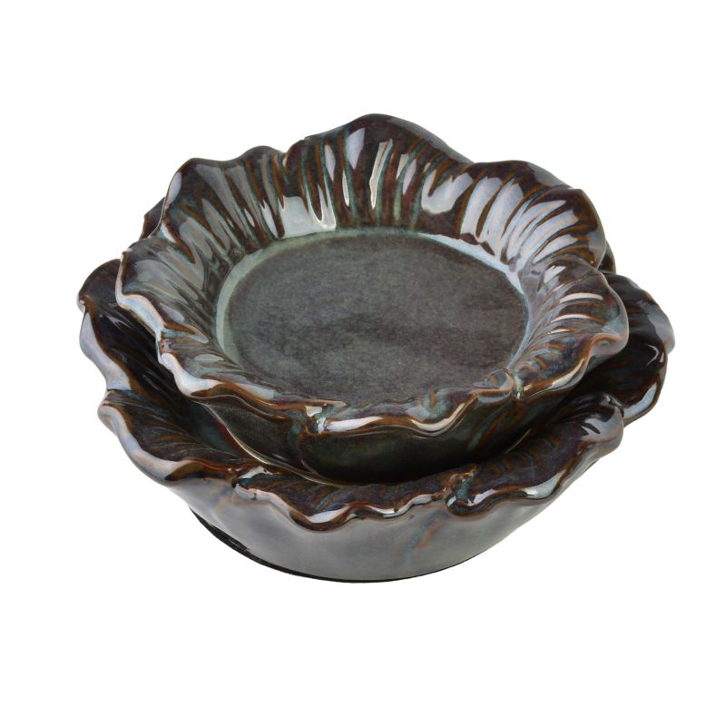 Świecznik ceramiczny YARINE Kwiat 15x15x7 cm biały 1 szt.