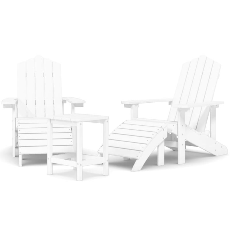 Krzesła ogrodowe Adirondack WaszeMeble HDPE i stal biały WM-3095712 1 kpl