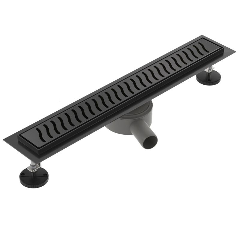 Odpływ liniowy obrotowy SEVANTE z maskownicą WK138 60 cm czarny FLAT 1szt.