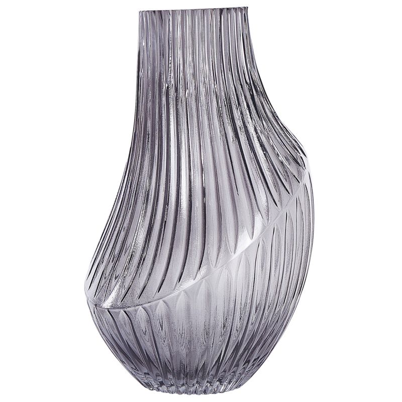 Wazon na kwiaty Myrsina Szkło 36 cm Szary 1 szt.