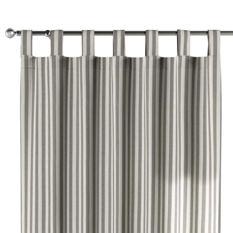 Zasłona na szelkach 1 szt. 130 x 245 cm Dekoria szaro-białe pasy (1,5cm) 1 szt.