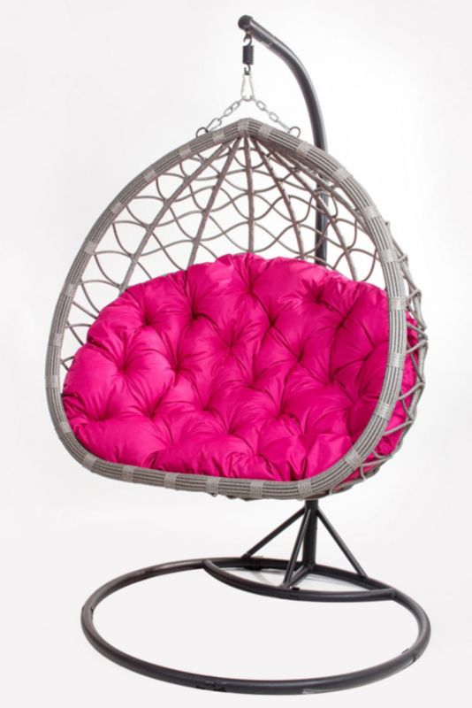 Poduszka ogrodowa na fotele wiszące kokon, Setgarden, 130x100 cm Różowa Poduszki fotele wiszące na balkon/taras, 1szt