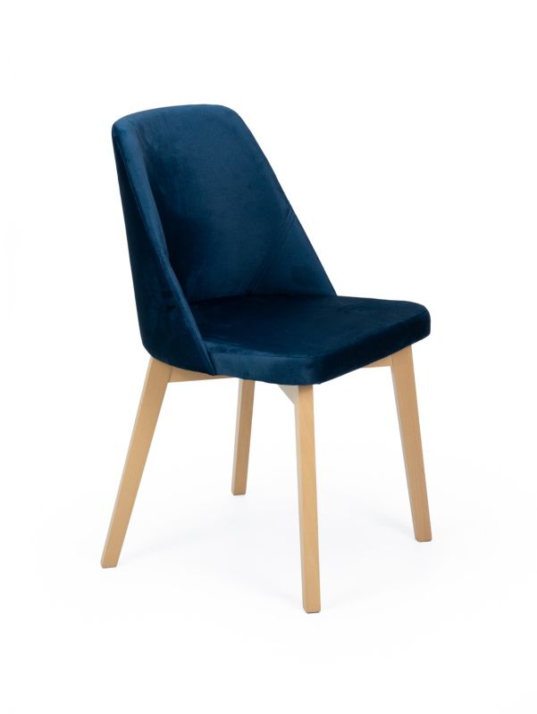 Krzesło tapicerowane Chairline FLAVIO 1 granatowe tkanina Monolith 77 nogi dąb sonoma 1 szt.