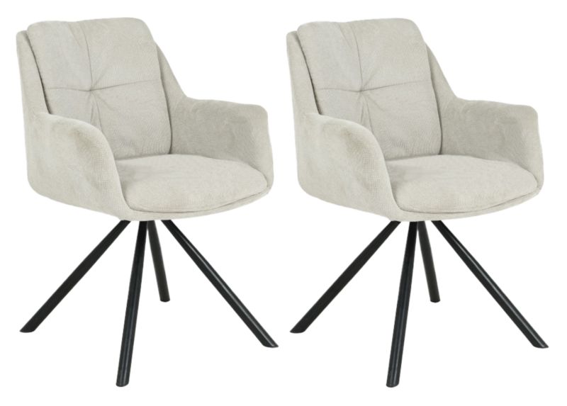 Krzesło tapicerowane HowHomely HELIX beżowe metal loft 87x62x66 cm 1 kpl.