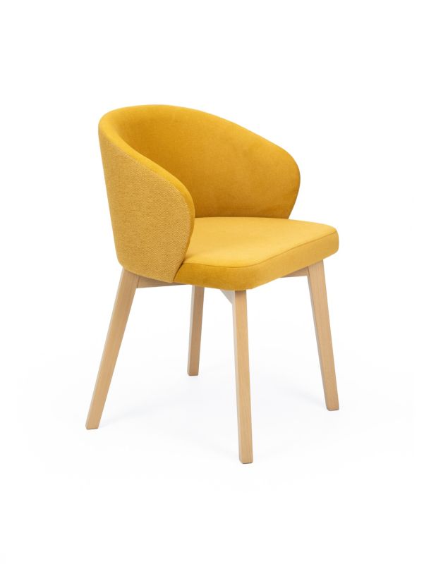 Krzesło tapicerowane Chairline FLAVIO 5 miodowe tkanina Portland Mostaza/ Megan 356 dąb artisan nogi 1 szt.