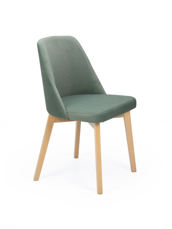 Krzesło tapicerowane Chairline FLAVIO 1 zielone tkanina Portland Moss nogi dąb artisan 1 szt.