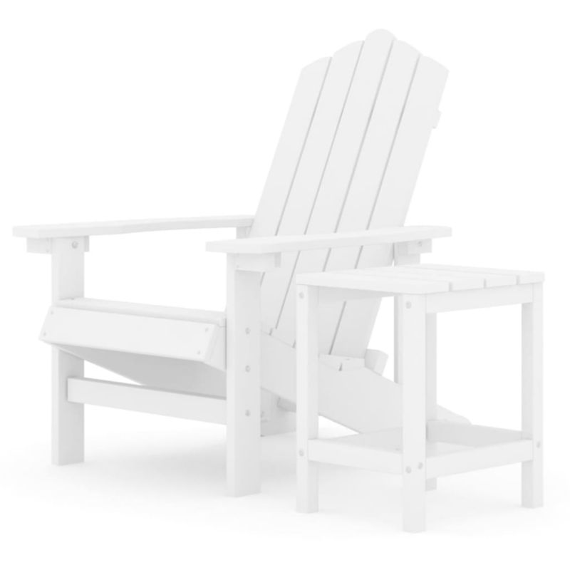 Krzesła ogrodowe Adirondack WaszeMeble HDPE i stal biały WM-3095700 1 kpl