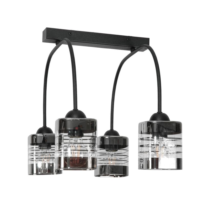 Lampa sufitowa EDYLIT żyrandol z szklanymi srebrnymi kloszami 4xE27 do kuchni DAVIS 15-499 1 szt.
