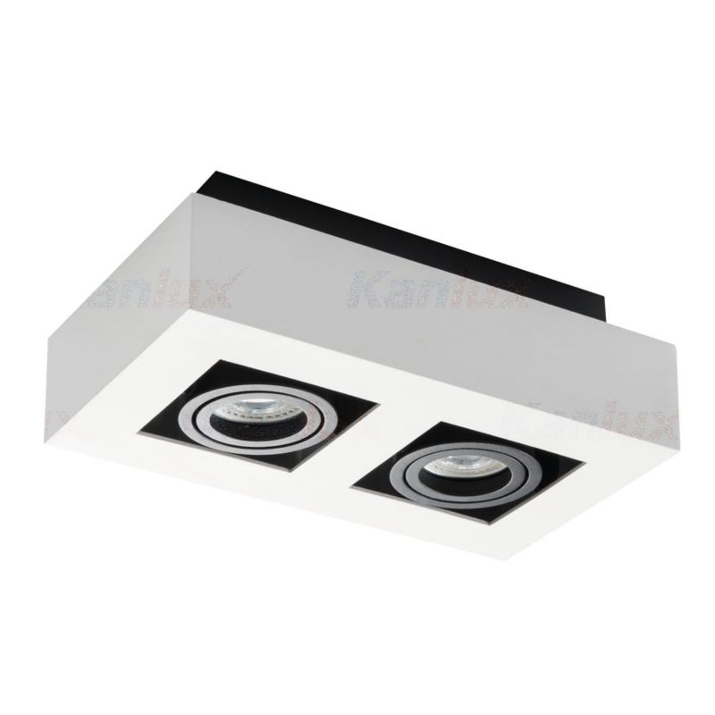 Spot sufitowy Kanlux Stobi biało-czarny 2 x GU10 x 25W IP20 wym: 14 x 25 cm - 1 szt.