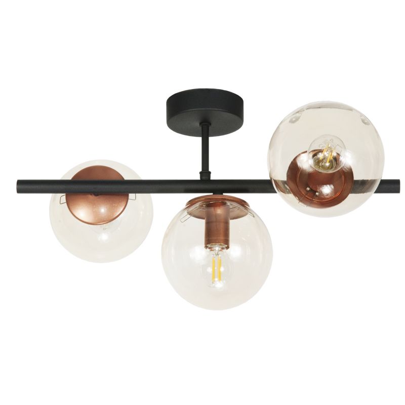Lampa wisząca EDYLIT sufitowa loft industrialna miodowe kule 3xE14 ULMA 13-868 1 szt.