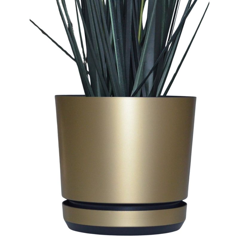 Doniczka z podstawką Kerd 21 cm wzór 013 C ZŁOTY SZAMPAŃSKI + CZARNY elegancka 1 szt.