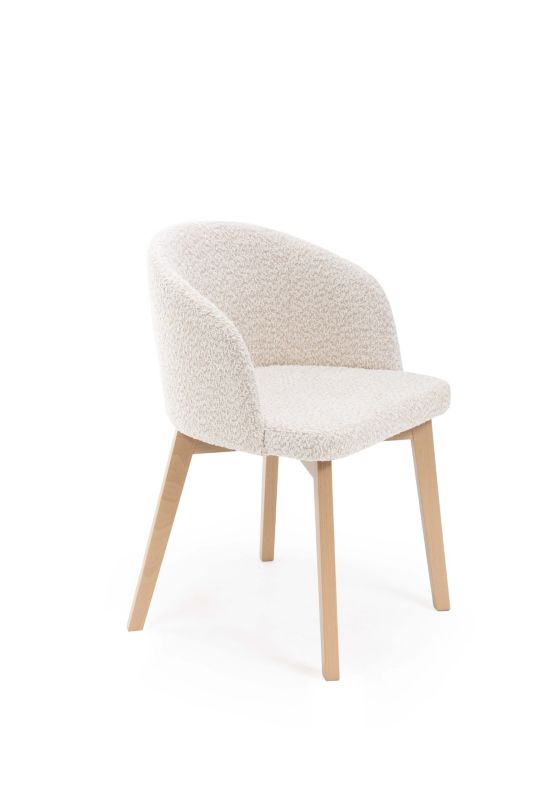 Krzesło tapicerowane Chairline FLAVIO 2 beżowe tkanina Arena 20 nogi dąb artisan 1 szt.