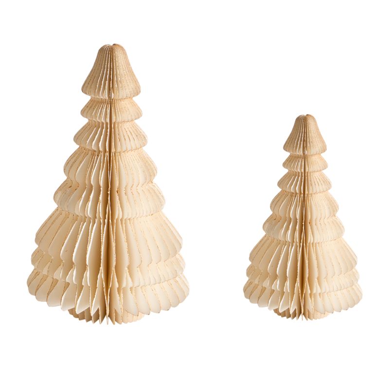 Zestaw 2 figurek dekoracyjnych Skjoma Choinka 15/20 cm Beżowy 1 par.