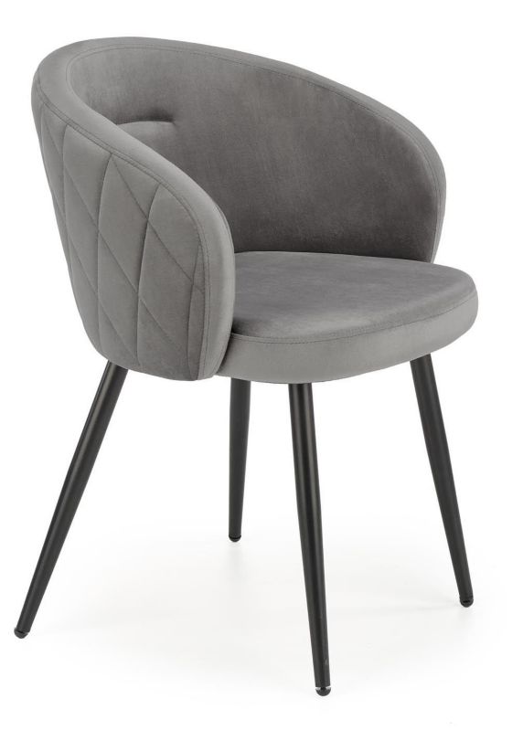 Krzesło Halmar K-430 welurowe popiel 61x54x77 cm 1 szt.