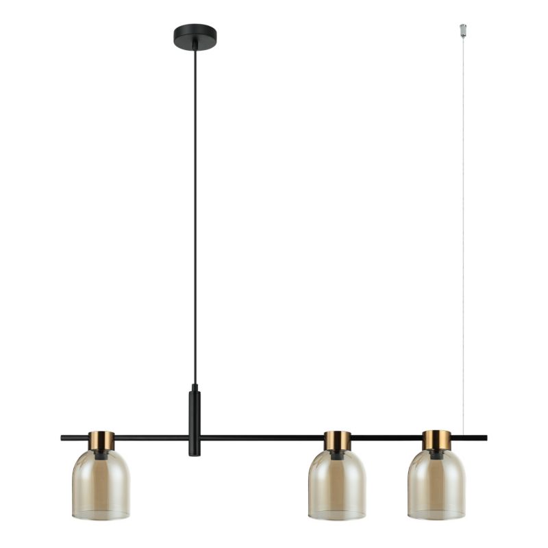 Lampa wisząca asymetryczna Italux Servio czarna 3xE14x40W IP20 wym:102x91x12cm - 1 szt.