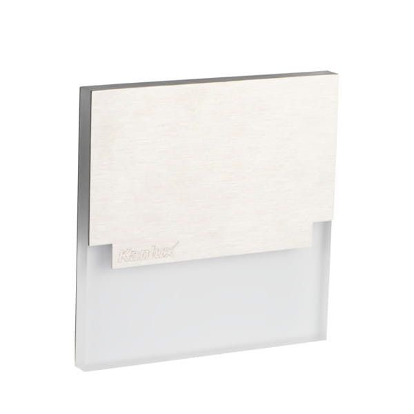 Oprawa oświetleniowa schodowa Kanlux Sabik biało-srebrna LED 0.8W 3000K 13lm IP20 wym: 7,5 x 2,3 cm kwadratowa - 1 szt.