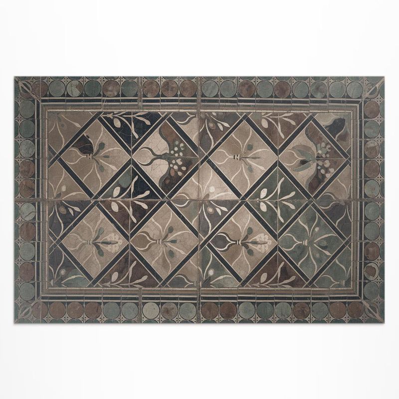 Winylowy Chodnik Zewnętrzny Wallfluent 80x120 cm Elegancka geometria na kaflach vintage 1 szt.