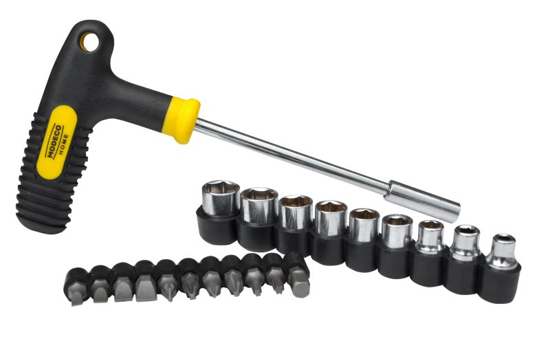 Wkrętak typu T Home Tools MN-14-511 z 20-częściowym zestawem wymiennych grotów i nasadek - 1 szt.