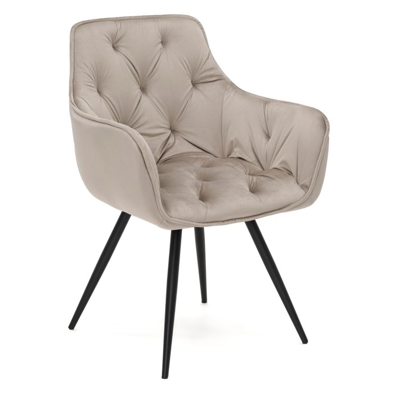 Krzesło obrotowe MebleMWM DC-0084-3 welur ciemny beż 7 nogi czarne 1 szt.