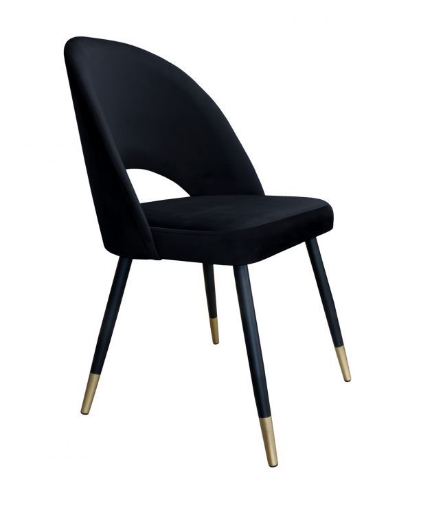 Krzesło ISKAR VELVET GOLD czarne ATOS 1 szt.