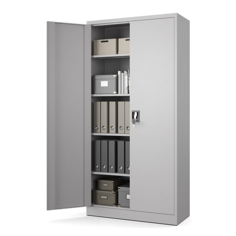 Szafa Metalowa Biurowa Na Akta Muralo Szafa Na Dokumenty Szara 185x90x40 cm 1szt.