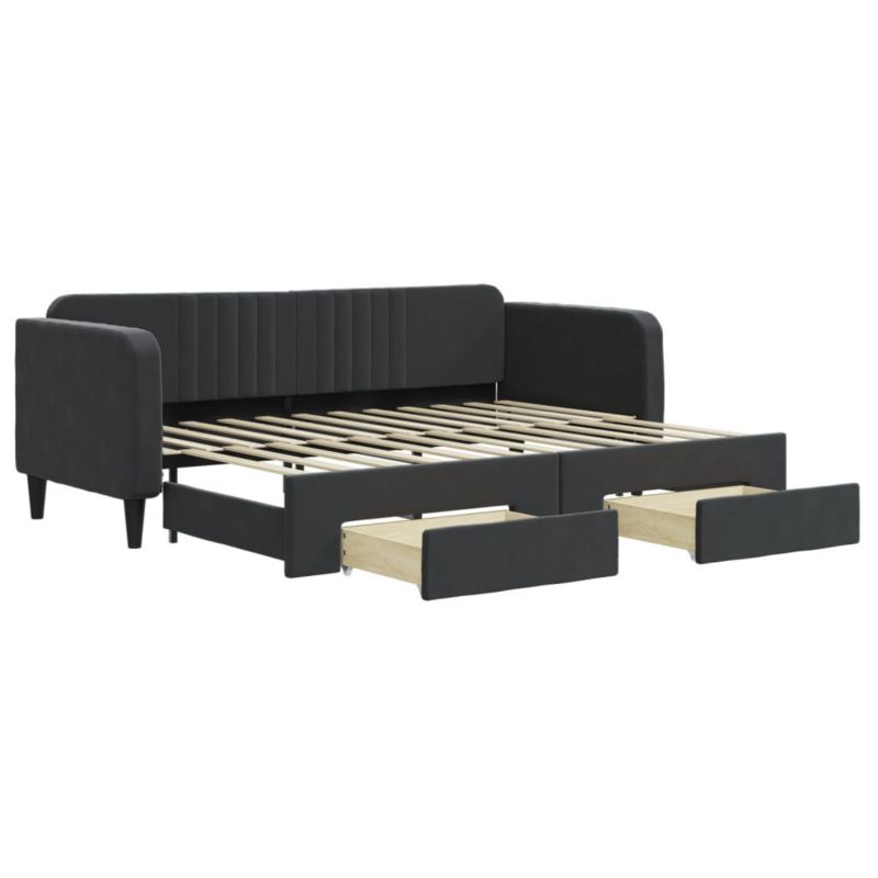 Łóżko dzienne WaszeMeble 80x200 cm rozsuwane czarne WM-3197108 1 szt.