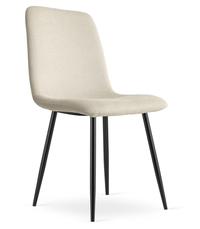 Krzesło EDANTI, nowoczesny design beż, nogi kolor czarny 3 szt.