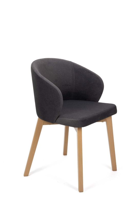 Krzesło tapicerowane Chairline FLAVIO 5 grafitowe tkanina Portland Black nogi dąb artisan 1 szt.