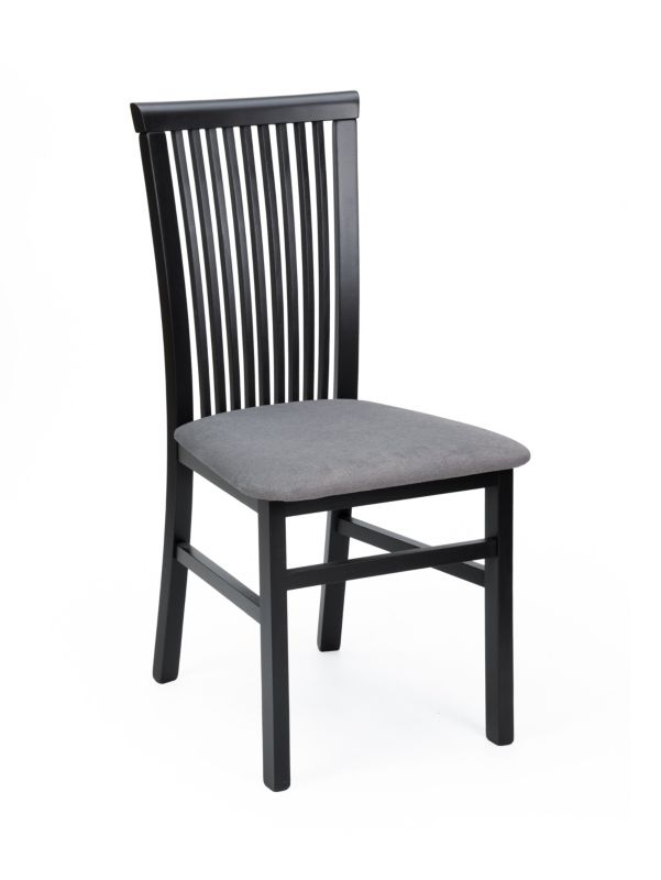 Krzesło bukowe Chairline ANGELO 1 czarne siedzisko tapicerowane tkanina Portland Black 1 szt.