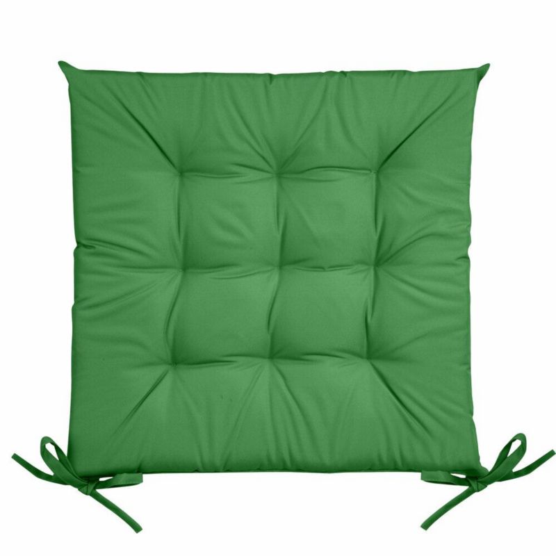 Poduszka na krzesło ogrodowe Eurofirany 40 x 40 cm zielona wodoodporna z pikowaniem 1 szt.