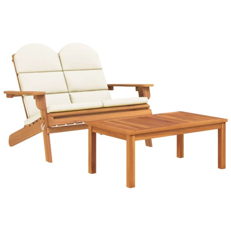 Krzesła ogrodowe Adirondack WaszeMeble akacja kremowy z poduszkami WM-360042 1 kpl