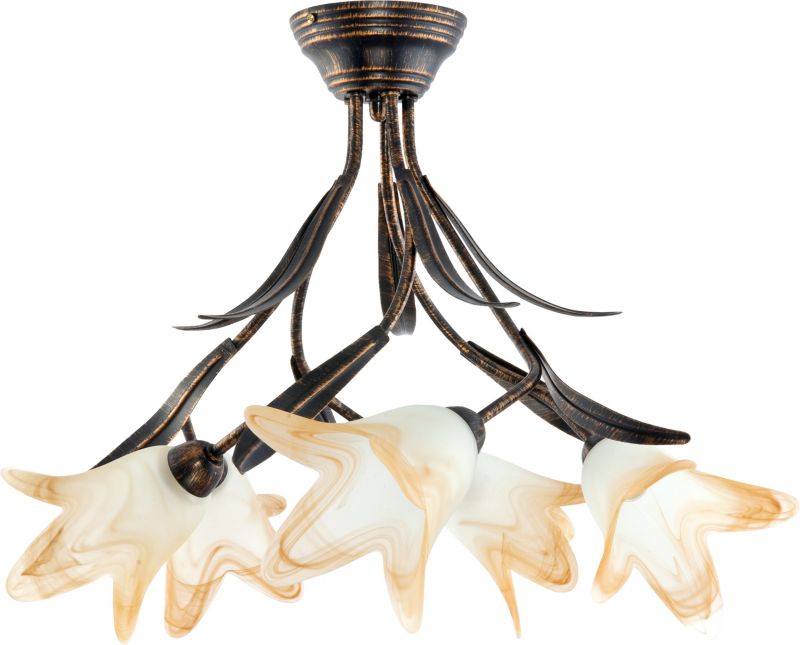Lampa wisząca żyrandol EDYLIT retro stare złoto vintage 5xE14 MARKOS NEGRO 10-550 1 szt.