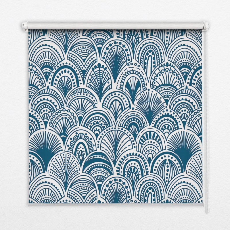 Roleta Wzorzysta Tulup 100x180 cm Niebieski Wzór Montaż do ściany/sufitu 1 szt.